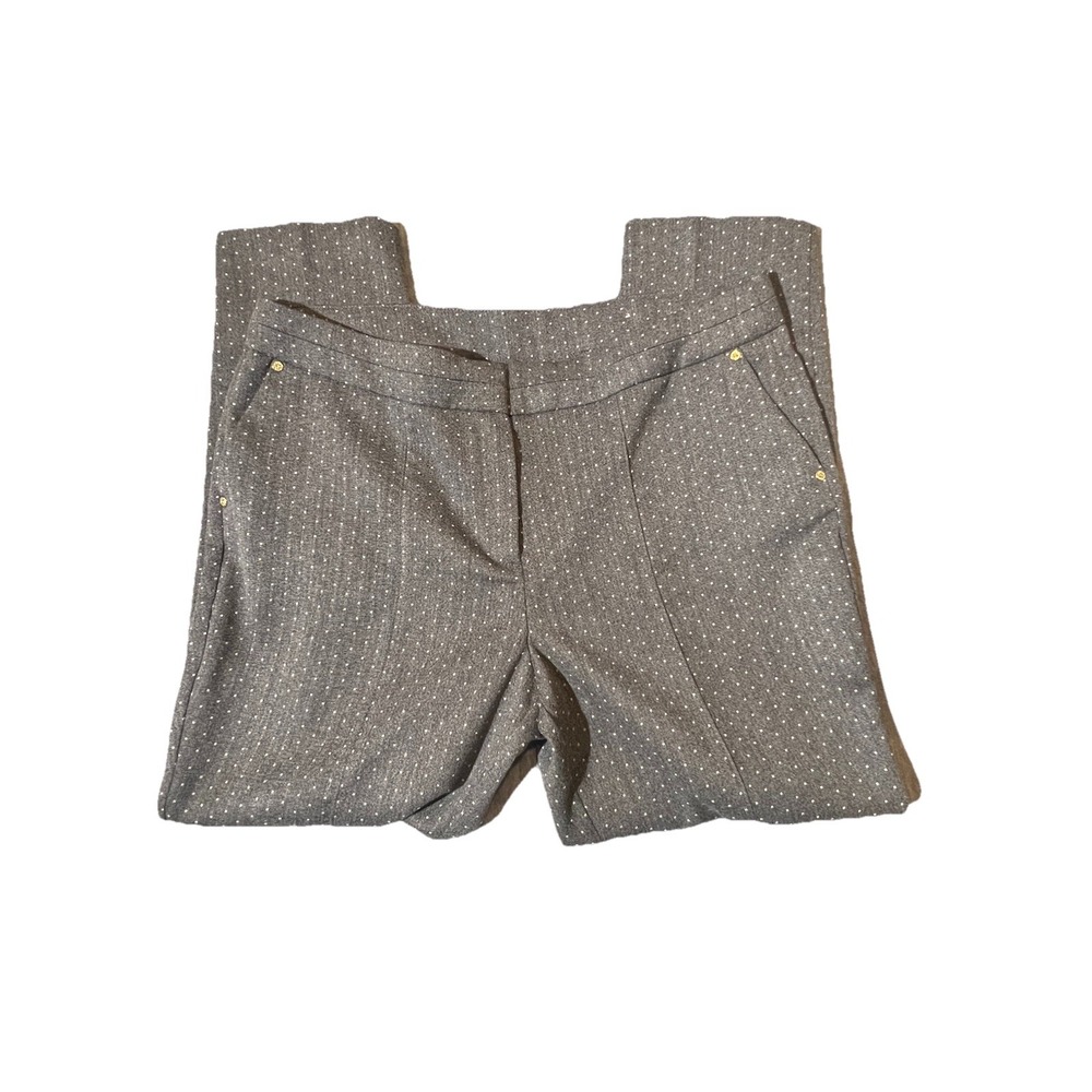 Anne Klein Pants Women 16‎ High Rise Straight Leg Gray Stretch Business Casual